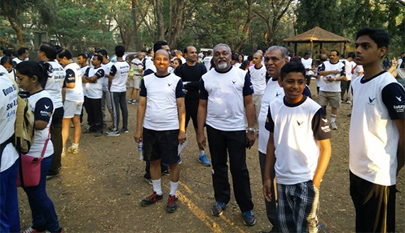 Club members get ready for the walkathon in Sanjay Gandhi National Park.