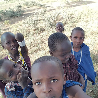Maasai children take selfie